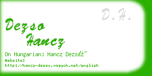 dezso hancz business card